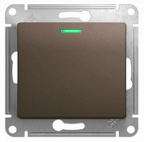 Выключатель 1-клавишный с подсветкой Glossa Systeme Electric (Schneider Electric) GSL000813 Шоколад
