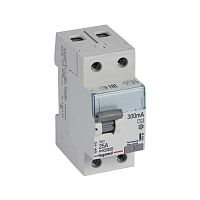 УЗО Legrand TX3, электромеханическое, 2P, 25A, 10kA, 300mA, тип AC, 2M (акция)