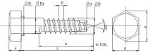 Шуруп с шестигранной головкой под ключ DIN 571 - 12х60 (100шт)