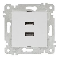 Розетка Mutlusan Rita 2xUSB Type A, белая