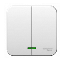 BLANCA Открытой Установки 2-клавишный выключатель с монтажной пластиной, 6А, 250B, БЕЛЫЙ (Schneider Electric) Systeme Electric