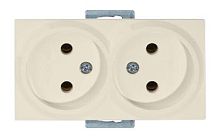 Розетка Mutlusan Rita двойная 2x2P, керамическая, слоновая кость