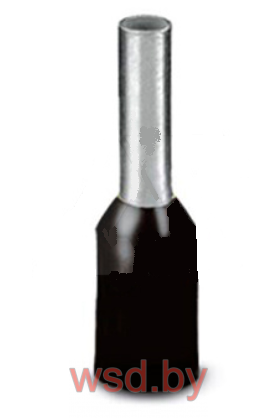 Кабельный наконечник AI 1,5 - 8 BK изолированный, сечение 1,5mm2, длина 8mm, черный (упак. 100шт.). Фото N2