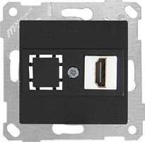 Розетка Mutlusan Rita 1xHDMI, черный мат