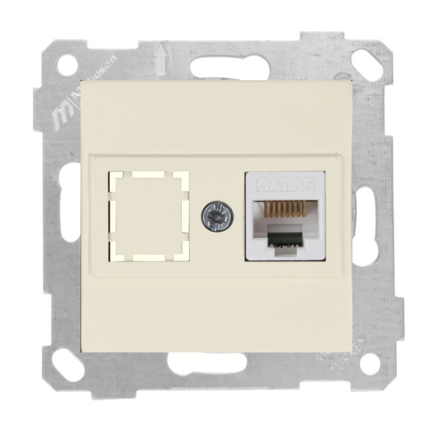 Розетка Mutlusan Rita 1хRJ-45 категория 5e UTP, слоновая кость