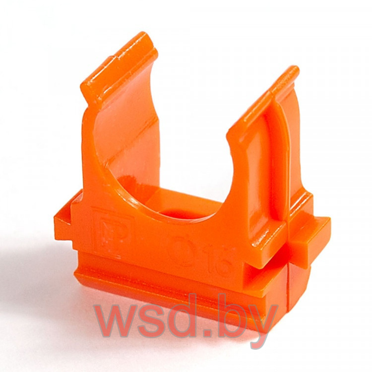 Крепёж-клипса для труб АБС-пластик оранжевая д25 (100шт.уп)