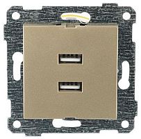 Розетка Mutlusan Rita 2xUSB Type A, золото доре