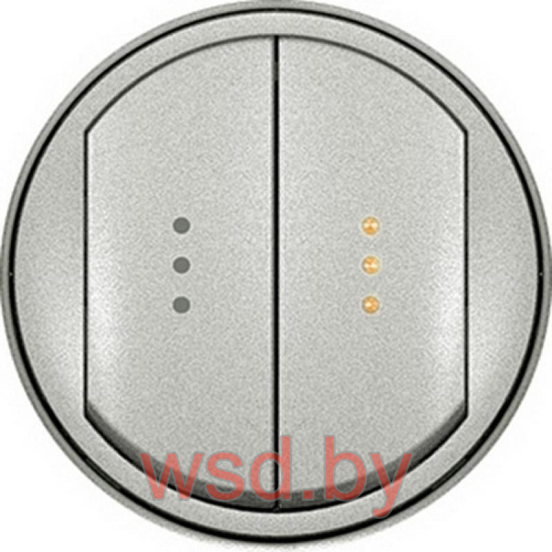 Celiane - Лицевая панель для выключателя двойного с индикацией, титан. Фото N2