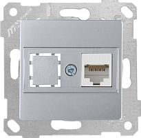Розетка Mutlusan Rita 1хRJ-45 кат. 6 UTP, нерж. сталь