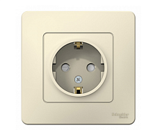 BLANCA Скрытой Установки Розетка с заземлением со шторками, 16А, 250В, МОЛОЧНЫЙ (Schneider Electric) Systeme Electric