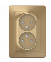 BLANCA Скрытой Установки Розетка двойная без заземления со шторками, 16А, 250В, ТИТАН (Schneider Electric) Systeme Electric