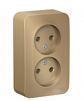 BLANCA Открытой Установки РОЗЕТКА двойная без заземления без шторок, 16А, 250В, ТИТАН (Schneider Electric) Systeme Electric