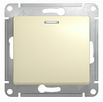 Выключатель 1-клавишный с подсветкой Glossa Systeme Electric (Schneider Electric) GSL000213 Бежевый