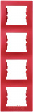 Рамка 4-постовая, вертикальная, Красный SEDNA