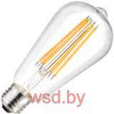 Лампа светодиодная LEDISON60 6,5W/827 230V FIL E2710X1 OSRAM