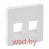 Valena Life - Лицевая панель для аудиорозетки с пружинными зажимами двойной, белая