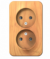 BLANCA Открытой Установки РОЗЕТКА двойная без заземления со шторками, 16А, 250В, ЯСЕНЬ (Schneider Electric) Systeme Electric