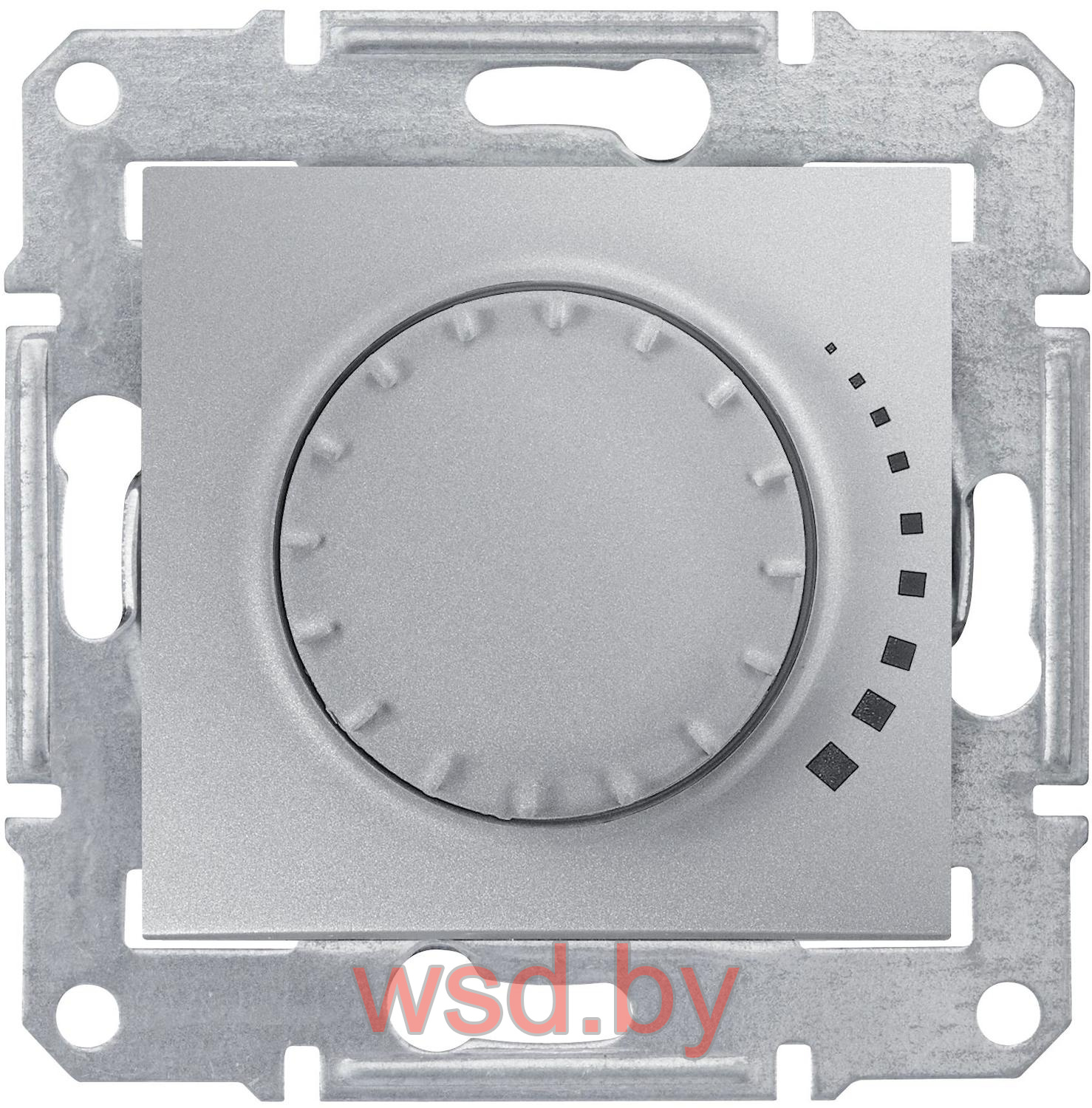 Светорегулятор поворотный нажимной проходной емкстной 60-500Вт/Ва, Алюминий SEDNA