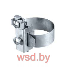 Скоба 927 0 ленточная заземляющая, для труб Ø8-22мм, никелированная латуннь/нерж. сталь