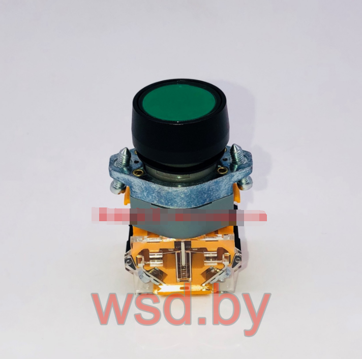 Кнопка плоская PB3E, зеленая, без фиксации, без подсветки, 1NO, 6A 230VAC/24VDC, 22mm, IP65
