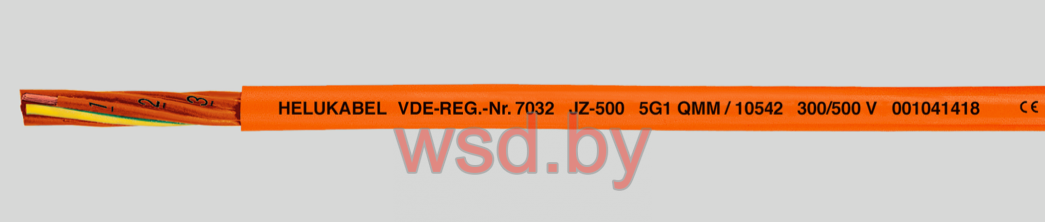 JZ-500 orange кабель управления в цепях блокировки, гибкий, оранжевые жилы, с разметкой метража 4G2.5