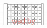 Маркеры MC512PA/5,2 для горизонт. установки, (карта 100шт) размер 4,8х12мм, "21-30", белый