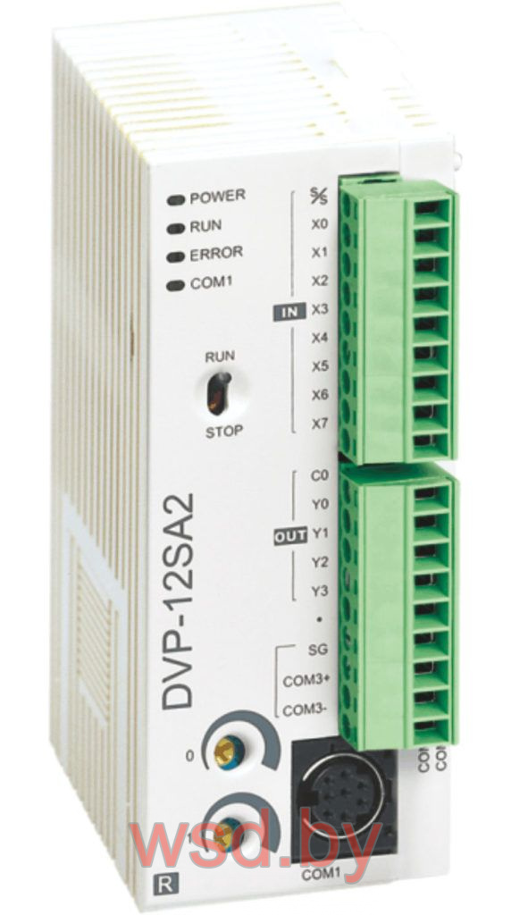 Программируемый логический контроллер DVP12SA211T, 8DI, 4TO(NPN), 24VDC, 16K шагов, RS232, RS485