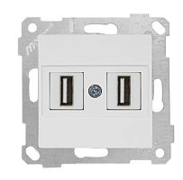 Розетка Mutlusan Rita 2xUSB Type A, для передачи данных, белая