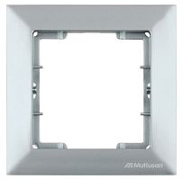 Рамка Mutlusan Candela 1 пост, к механизмам серии 21, нерж. сталь
