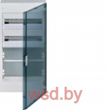 Щит наружный комбинированный Multimedia, 2x18 мест + 2 панели, прозр. дверца (775х400х146), 
Class II, IP 40 // Hager - Vega  (Цвет белый)