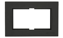 Рамка Mutlusan Rita двойной розетки, черный мат