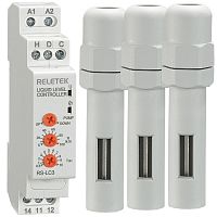 Реле контроля уровня Reletek RS-LC3, 1CO, 8A(250VAC), 24_240VAC/DC, 5_100 kOhm, 0.5_10s, с датчиками, 1M
