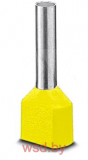 Кабельный наконечник AI-TWIN 2X 6 - 14 YE изолированный, двойной, сечение 6mm2, длина 14mm, желтый (упак. 100шт.)