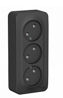 BLANCA Открытой Установки РОЗЕТКА 3-ая без заземления со шторками, 16А, 250В, АНТРАЦИТ (Schneider Electric) Systeme Electric