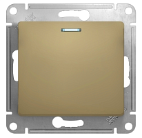 Выключатель 1-клавишный с подсветкой Glossa Systeme Electric (Schneider Electric) GSL000413 Титан