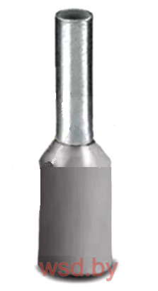 Кабельный наконечник AI 2,5 - 8 GY изолированный, сечение 2,5mm2, длина 8mm, серый (упак. 100шт.). Фото N2