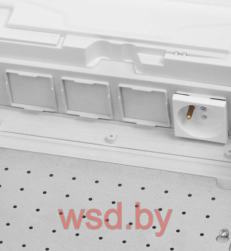 Щит настенный MSF TWIN RN комбинированный, 2*12M+2xМП перф., N/PE-шинки, 1xSCHUKO, мет. дверь, белый RAL9016, 358x853x100mm, IP30. Фото N2