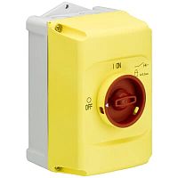 Корпус ABB IB132-Y для MS116 MS(MO)132, IP65 желтый рукоятка красная блок. 3 замками