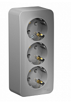 BLANCA Открытой Установки РОЗЕТКА 3-я с заземлением без шторок, 16А, 250В, АЛЮМИНИЙ (Schneider Electric) Systeme Electric