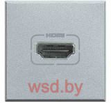 Mosaic - Розетка HDMI 1.4, тип А, со шнуром 15см., 1М, алюминий