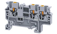 Клемма проходная CP2.5/3 /5x62,5mm, push-in, 3 присоед., 2,5(max 4)mm2, 24A, 1000V, серая