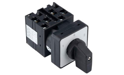 Переключатель Kripal UKT0-2-8215/E, 2P, 20A, тип 1→0←2, 2NO на 1_2, на дверь, фронт IP65