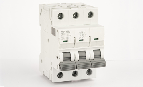 Автоматический выключатель GEYA GYM9-3P-20D, 3P, 20A, хар-ка D, 6kA, 3M