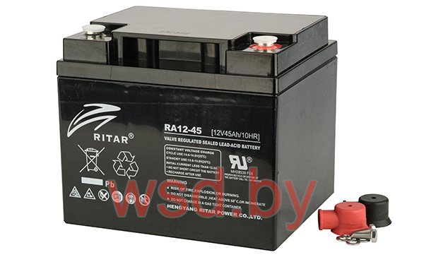 Батарея аккумуляторная Ritar RA12-45, F11(M6), 12V/45Ah, 169x198x166 HxLxW, 12.5kg, 12 лет	