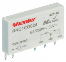 Реле RNC1CO024, 1CO, 6A(250VAC/30VDC), 24VDC, для печатных плат и цоколей SNB05/SNC05, IP60