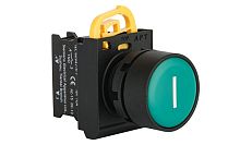 Кнопка плоская APT PB3E, зеленая "I", без фиксации, без подсветки, 1NO, 6A 230VAC/24VDC, 22mm, IP65