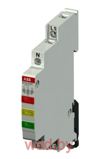 Индикатор E219-3EDC, 115_250VAC, 1 желтый + 1 зеленый + 1 красный LED, 0,5M ABB