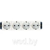 Legrand Mosaic - Розетка 8м 4Х2К+З немецкий стандарт Legrand Mosaic - Розетка 8м 4Х2К+З немецкий стандарт