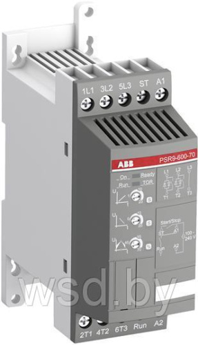 Устройство плавного пуска ABB PSR9-600-70, 4kW, 208_600VAC, 9А, U управление=100_240VAC