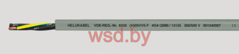 (H)05VV5-F ((N)YSLYÖ-Кабель JZ) гибкий, с цифровой маркировкой жил, маслостойкий, с разметкой метража  2x6